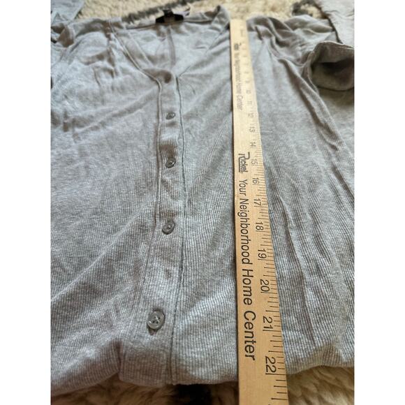 J. Crew gray ribbed button front midi dress womens Sz large new  Long sleeve - Picture 5 of 16